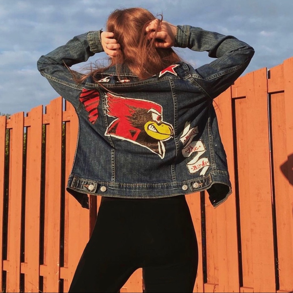 Illinois State University Hand Painted Jean Jacked